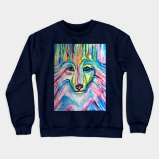 Aura of the Northern Lights Wolf Crewneck Sweatshirt